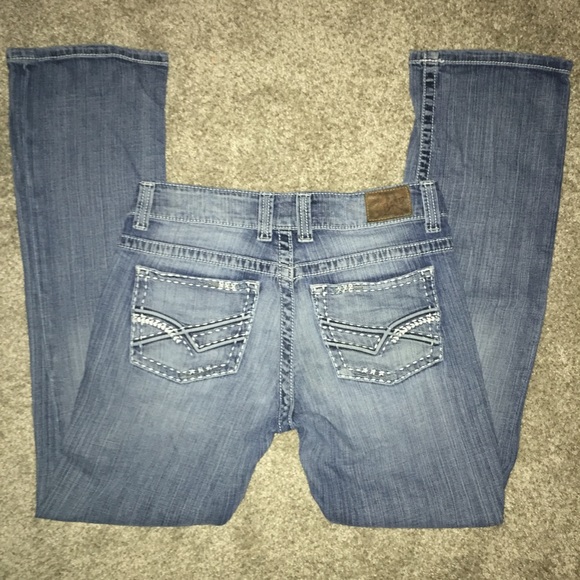 BKE Payton Blue Wash Bootcut Distressed 30x31 1/2 - Picture 2 of 8